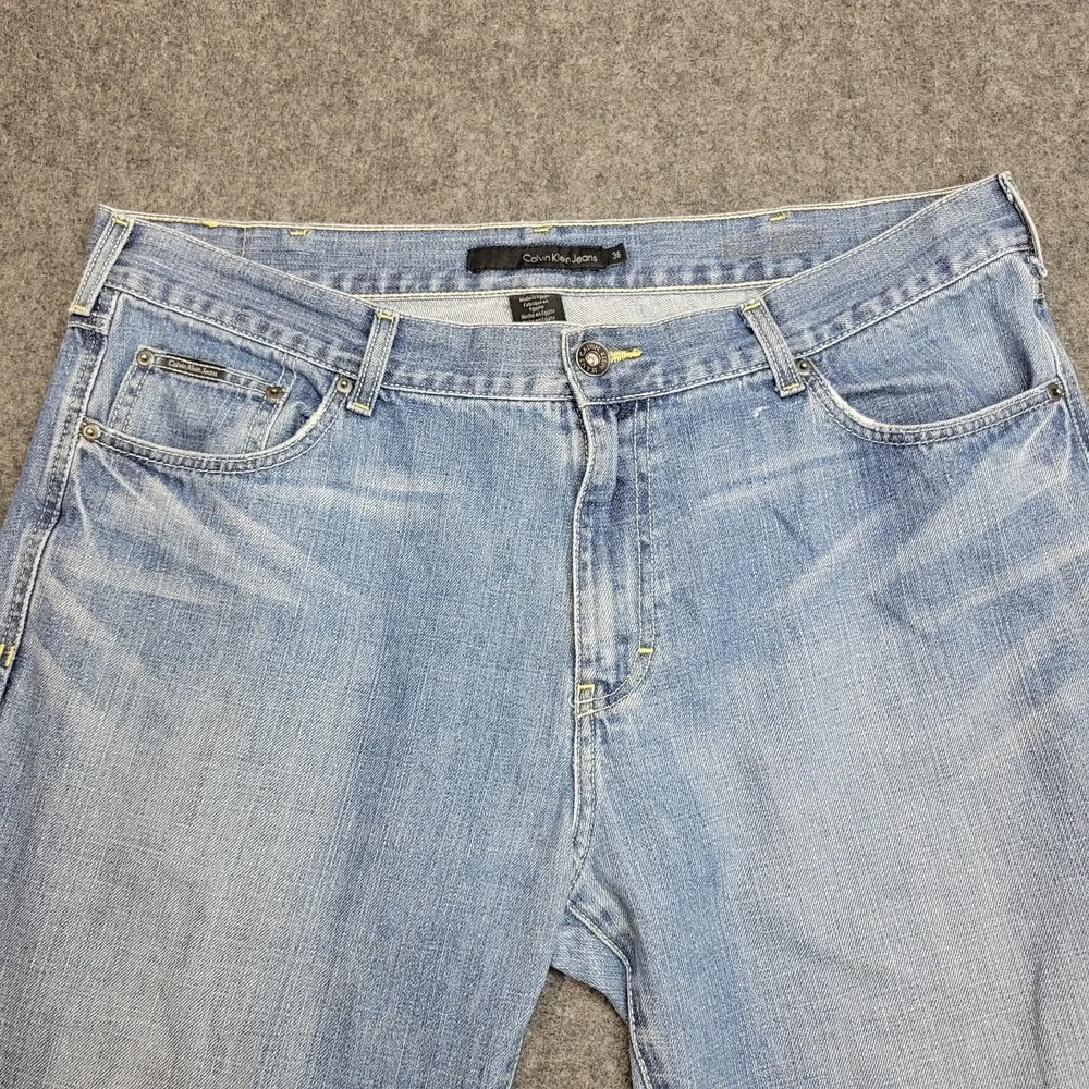 Calvin Klein Jeans Mens 38X32 Denim Streetwear Grunge Americana Straight Leg